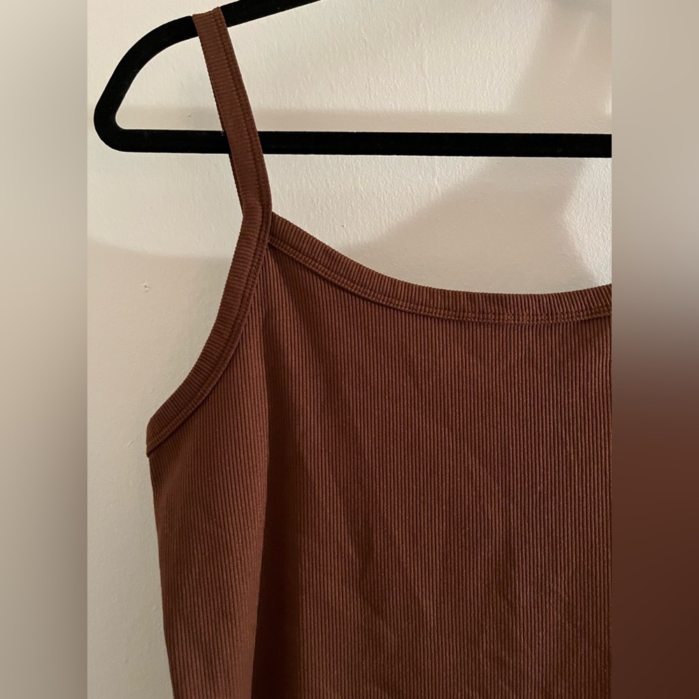 No Boundaries Ribbed Brown Camisole Top - Picture 5 of 5